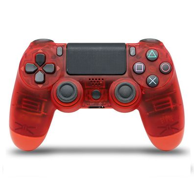 PS4 Sechs Achsen Dual Vibrations Bluetooth Wireless Controller-Transparentes Rot
