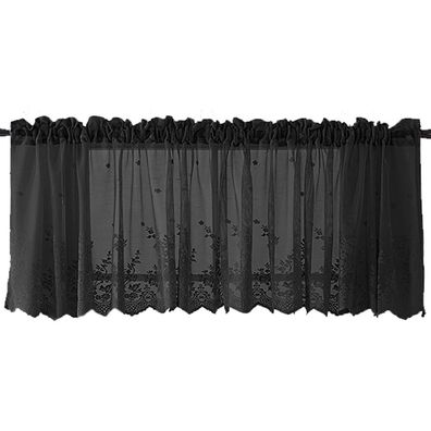 Edle Fensterdeko: Schwarze Spitzenvalance - Elegante Stickerei, 137 * 61 cm