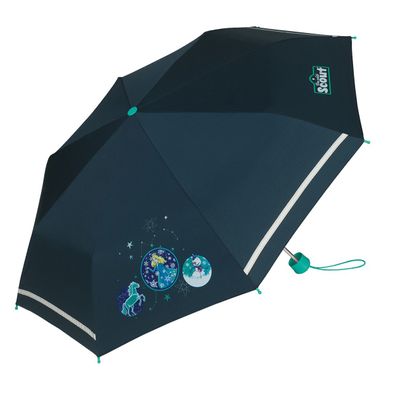 Scout Kinder-Taschenregenschirm mit Reflektorstreifen Sternenhimmel