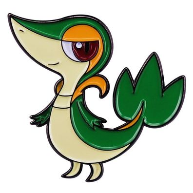2tlg Snivy Snake Brooches Pokémon Metall Abzeichen Rucksack Hemd Hut Zubehör Brosche