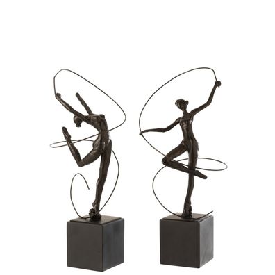 Gymnastik Skulpturen, Dunkelbraun, H46cm Ass2, vonJ-Line