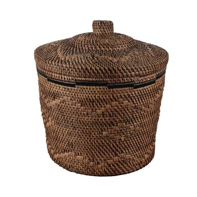 Basket" Wäschekorb, Gr. S, D36x37cm, Rattan, Handarbeit, von Pole To Pole, in braun