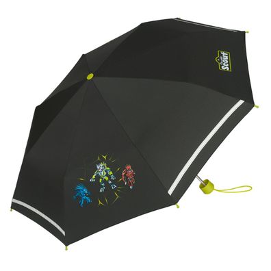 Scout Kinder-Taschenregenschirm mit Reflektorstreifen Dark Beast