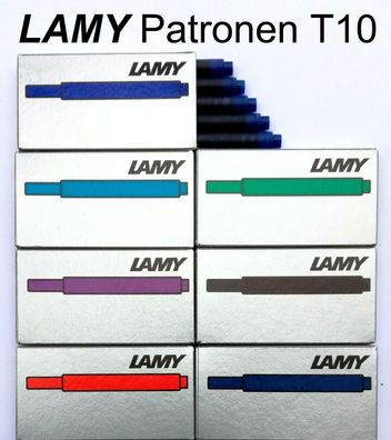 LAMY Tintenpatronen T10 blau, schwarz, rot, grün, lila, türkis, dunkelblau T 10