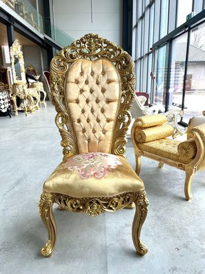 Huge Throne Italian Barock-Rokoko style antique royal style - Gold