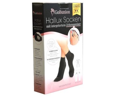 Hallux-Socken von GoBunion Softgel Gr. 35/38 Schwarz Damen NEU