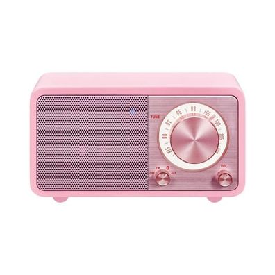Sangean Genuine mini WR-7 rosa tragbares Retro-Tischradio mit Bluetooth