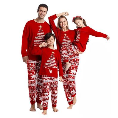Heikoeco® Weihnachtspyjama Schlafanzug Familie Set Weihnachtsmodelle