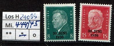 Los H21099: Deutsches Reich Mi. 444/45 *