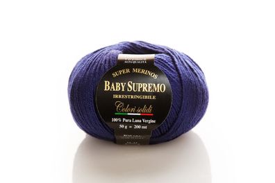 aus Italien: 50 g MERINO BABY Supremo, 100 % Merino extrafein, Fb. 470 preussischblau
