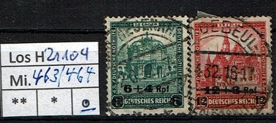 Los H21104: Deutsches Reich Mi. 463/64, gest.