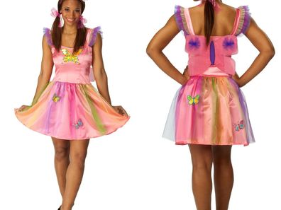 Schmetterling Damen Kostüm rosa Kleid mit Flügeln Gr. 34-38 Karneval Fasching