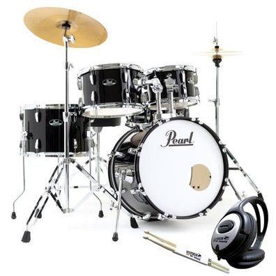Pearl Roadshow Schlagzeug mit Kopfhörer und Sticks