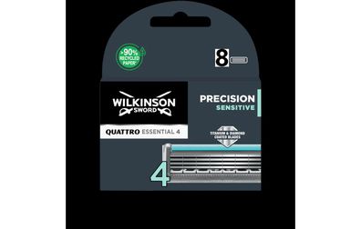 Wilkinson Quattro Titanium Sensitive Rasierklingen Essential 4 Precision im Set