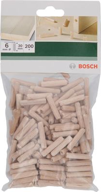 Bosch 200 x Holzdübel 6 x 30 mm