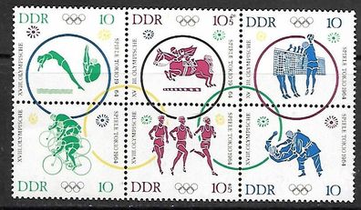 DDR postfrisch Sechserblock 1039-1044
