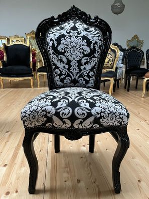 Accent Chair French Louis Style Dining Chair Retro Baroque Style Floral Print