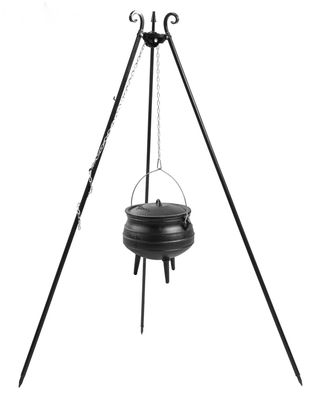 Gusseisenkessel 9 L mit Dreibein Gestell H 180 cm Gulaschtopf zum Kochen