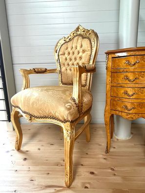 Barock Möbel Armchair Baroque Style Gold French Louis XV Chair Antique Style