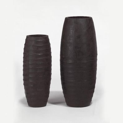 Lambert Sansibar Gefäß schlank Keramik, kohle, H 55 cm, D 23 cm 20129