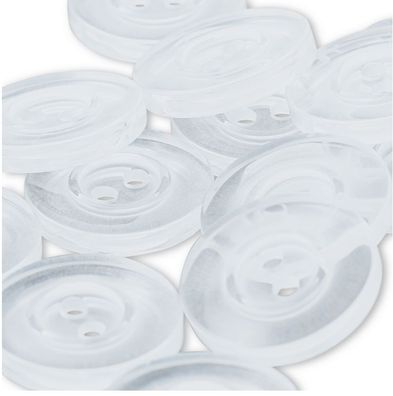 18 Wäscheknöpfe Kunststoff transparent mangelfest 15mm Bettwäscheknöpfe