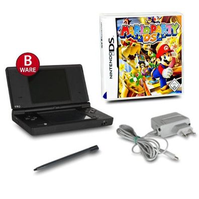 DSi Handheld Konsole in Schwarz #81B + original Ladekabel + Spiel Mario Party DS
