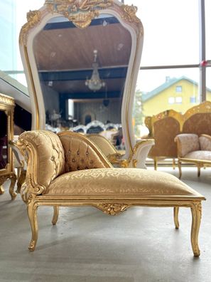Barock Möbel Chaise Longue Small French Louis XV Style Bedroom Bench in Gold