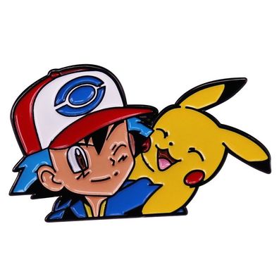 2tlg Pokémon Brosche Ash Metall Abzeichen Cute Pikachu Brooches Party Schmuckzubehör
