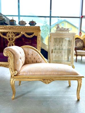 Barock Möbel Chaise Longue Small French Louis XV Style Bedroom Bench in Beige