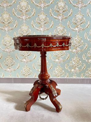 Barock Möbel Side Table Middle Size Marble Top Retro Baroque Antique Style