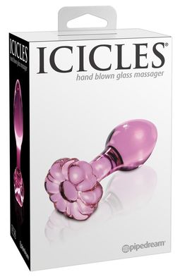 Icicles Glas-Analplug Blütenform