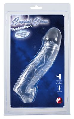 Crystal Clear Penis Sleeve mit Hodenmanschette, verlängert um 5cm