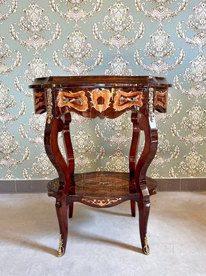 Barock Möbel Side Table French Antique Style Wooden Brown Retro Baroque Style