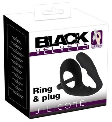 Black Velvets Penisring mit Analplug