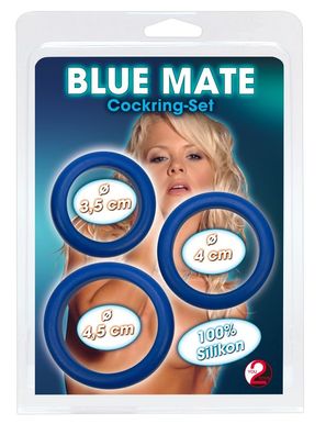 You2Toys Blue Mate - Penisringe Set 3er, dehnbar, verlängert Erektion