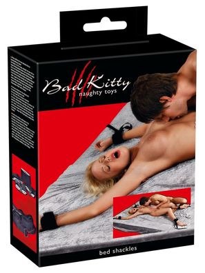 Bad Kitty Bettfessel-Set: Verstellbare Gurte und weiche Fesseln
