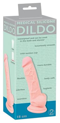 Medical Silicone Naturdildo - Praller Eichel, Äderung, Hoden