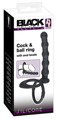 Black Velvets Doppel-Penetration Cock & Ball Ring