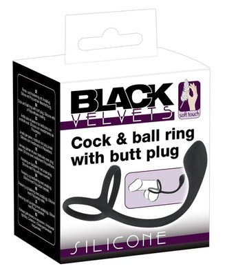 Black Velvets Prostata Stimulator mit Cock + Ball Ring