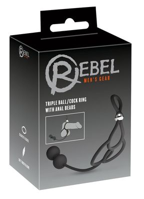 Rebel Triple Ball/ Cock Ring mit 2er-Analkugel-Strang