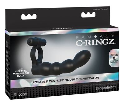 Fantasy C-Ringz Posable Partner - Penisring mit Analdildo
