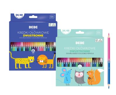 Interdruk Doppelseitige Buntstifte 24 Stück 48 Farben BeBe Kids