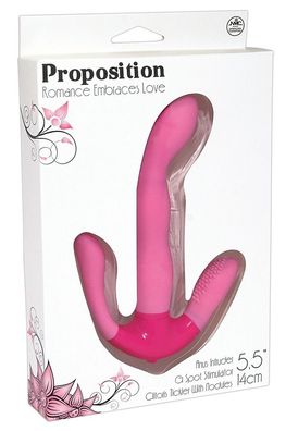 G-Punkt Vibrator T-Form, genoppter Klitoris-Reizarm & Anusreizarm, 3-Stufen-Vibration