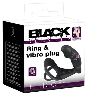 Black Velvets Penisring mit Vibro-Analplug