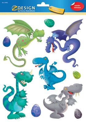 AVERY Zweckform ZDesign KIDS Fensterbild "Drache" DIN A4 1 Blatt