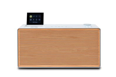 Evoke Home - Wood Edition, All-in-One-Musiksystem in Cotton White mit Kirschholzgrill