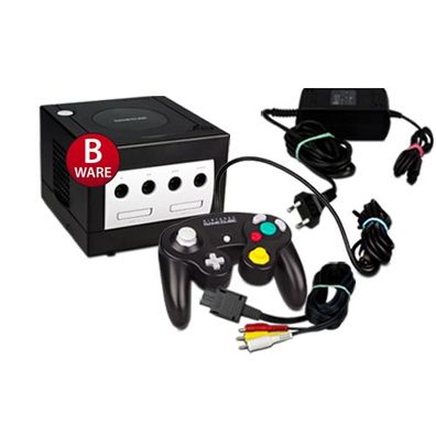 Gamecube Konsole Schwarz (B-Ware) #50B mit allen Kabeln + original Controller ...