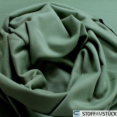 0,5 Meter Stoff Baumwolle Elastan Bündchen seegrün 45 cm breit grün