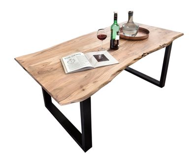 Baumkante-Esstisch TABLES &amp; CO 120 x 80 cm Akazie natur