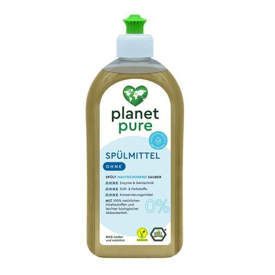 PLANET PURE Spülmittel 0% spült hautschonend sauber 100% natürliche Inhaltsstoffe